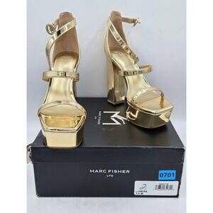 NIB Marc Fisher Women's Frita Heel - Color Gold - Size 7.5M